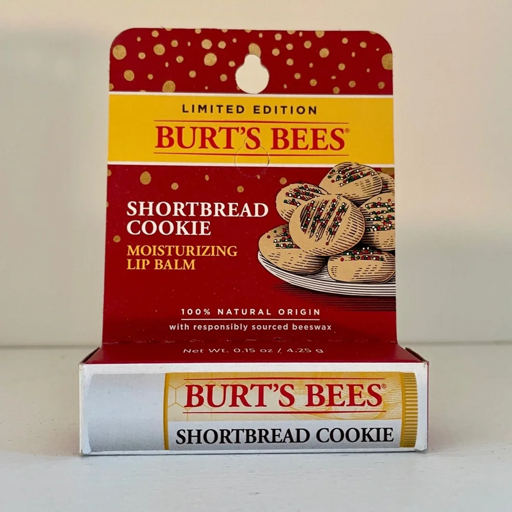 Limited Edition BURT’S BEES New in Box SHORTBREAD COOKIE Moisturizing LIP BALM